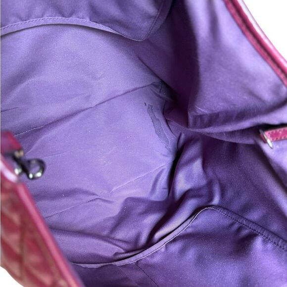 Coach Metro Quilted Leather Chain Tote Bag Cranberry Burgundy Large - Picture 9 of 14